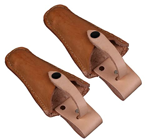 VOANZO Funda para podadora con Funda de Cuero a presión, Funda para Herramientas, Bolsa de Almacenamiento, Bolsa para Tijeras de jardinería, 2 uds.