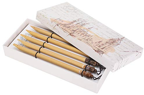 Skriv- och korrigeringstillbehör, Bambu Dip Pen, Trä Kalligrafi Penna, Skrivkorrigering Tillbehör, 5 delar Dip Penna, Handgjord, Manga Kalligrafi, Vintage bambu, Ritning