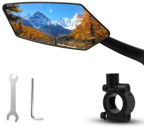 VMUTGA Specchietto Retrovisore per Bicicletta, HD 360° Regolabile Specchietto per Bici, Regolabile Elettrico, Moto, Bici - Sinistra
