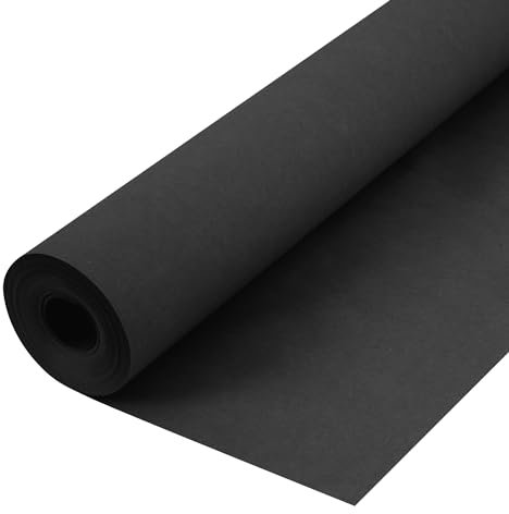 Paclord 24 x 1200 USA Made Black Kraft Paper Roll, 45 lbs Thickness, American Quality Paper Roll for School, Bulletin Board, Art &Crafts, Gift Wrapping - Non-Toxic, Odorless, Safe
