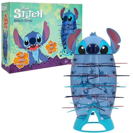 Stitch Drop, Jeu inspiré en Lilo& Stitch de Disney, Jeu de Société, Fait Tomber Le Moins de Figurines, Défiez Vos Amis, Jouet Cadeau pour Enfants de 3 Ans et Plus