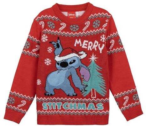 CERDÁ Life'S Little Moments Jersey Punto Navideño Stitch Suéter Unisex niños (Pack de 1)
