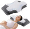 Unewex Ergonomisches Memory-Schaum Kopfkissen, Schmetterling-Design, 63 x 34 cm, Grau-Weiß, für Nacken- und Schulterunterstützung