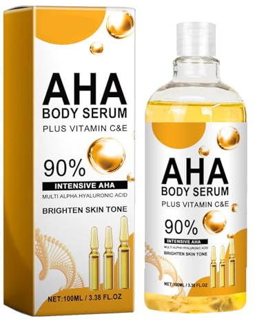 Ahas Body Serums - Accensione del siero del corpo esfoliante con vitamine C ed E | Idratare la cura del corpo idratante del viso idratante delicata per la maggior parte dei tipi di pelle