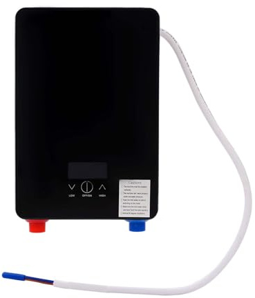 Genomströmningsvärmare, 6 500 W elpanna, liten varmvattenpanna med LED-display, vattentemperatur 30–55 °C, lämplig för kök, badrum, skola, hotell, frisörsalong