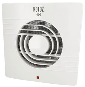 HOROZ ELECTRIC Extractor de Aire Baño 100 mm Blanco 12W HELIX - Ventilador Baño Silencioso con Filtro 43 dB, 100 m³/h para Ventilación en Cocina, Aseo y Hogar - Antihumedad y Antimoho