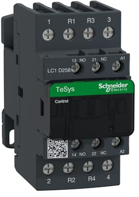 Schneider Electric TeSys Deca contactor,4P(2NO+2NC),AC-1,=440V 40A,230V AC coil,LC1D258P7