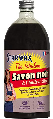 STARWAX FABULOUS Savon Noir à l'Huile d'Olive - 1L - Idéal pour Nettoyer et Dégraisser - Haut Pouvoir Dégraissant - Efficace Contre les Taches - Fabriqué à l’Ancienne