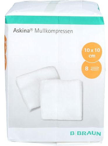 ASKINA Mullkompressen 10x10 cm unsteril 8fach 100 St
