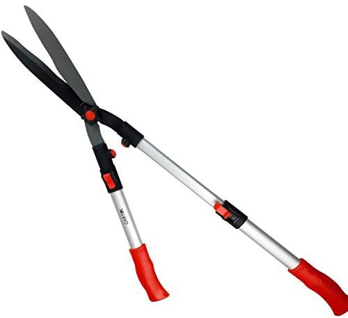 GARTOL Telescopic Hedge Shears,Long Handle Garden Shears with Very Sharp Sk5 Wavy Carbon Steel Blades,Anti-Slip Grip and Premium Rust-Resistant Steel, Gardening Tool for Hedges, Shrubs and Bushes