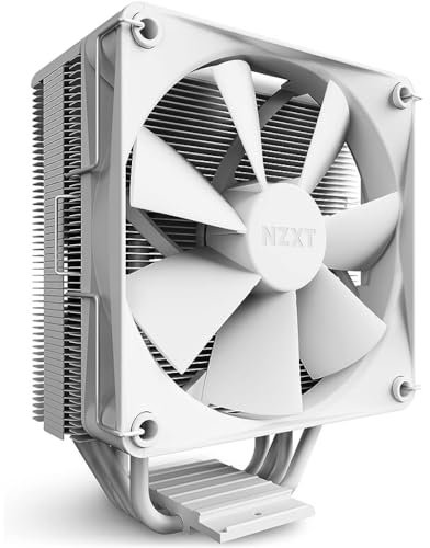 NZXT T120 CPU Air Cooler - RC-TN120-W1 - Enfriador líquido de CPU - Tubos de cobre conductivos - Rodamientos dinámicos fluidos - Compatibilidad con AMD e Intel - Blanco