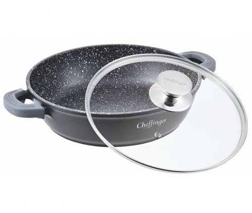 Pfanne Bratpfanne Schmorpfanne mit Glasdeckel Aluguss Ø 24 CF-SC24