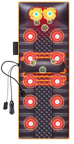 XJZHANG Full Body Massage Mat with Heat 10 Vibration Motors 20 Neck Shiatsu Massage Heads 9 Massage Modes Massager Massage Mattress Cushion for Muscle Ache, Neck Back Pain, Relax