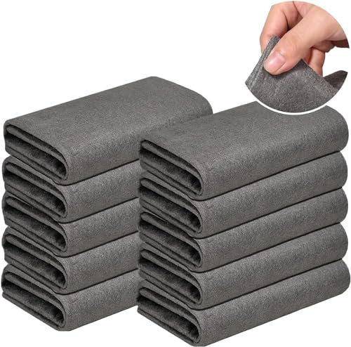 Feelyhee 10 Pièces Magic Chiffon Microfibre Vitre Microfibre Voiture Nettoyage Maison Chiffon Nettoyage Magique Forte Absorption d'eau Outils, Magic Chiffon Bambou pour Cuisines et Nettoyage