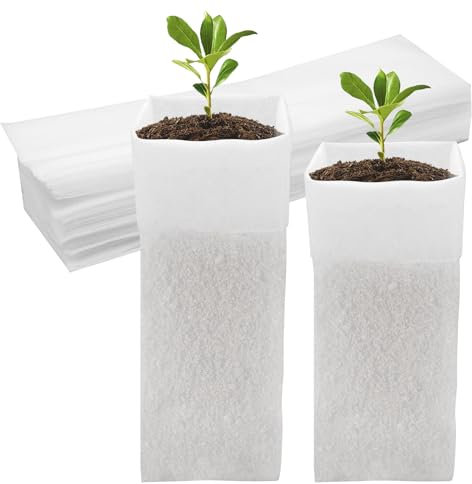 CANIPHA 60 Deep Nursery Grow Bags Bolsas de Cultivo para vivero, Bolsas de Cultivo de Plantas, Bolsas de Cultivo de Tela no Tejida biodegradables, Bolsas de Plantas (12,2 × 3,3 Pulgadas)