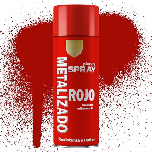 Etrexonline Pintura Spray Multicolor Profesional | 400ml | Adecuado para Metal, Madera & Plástico | Rojo Metalizada | Secado Rápido | Paquete de 1