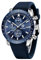 BY BENYAR Herren Analoger Chronograph Quarzuhr 30M Wasserdicht Leuchtende Datumsanzeige Freizeituhr Sport Lederuhr.(Gummi Silber Blau)