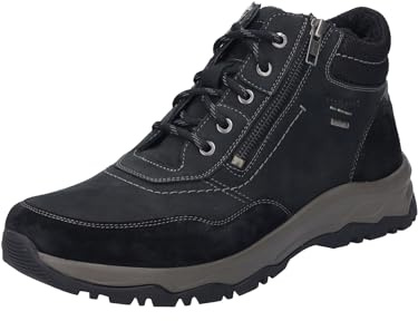 Josef Seibel Herren Schnürstiefeletten Leroy 57,Weite H (Weit),Wechselfußbett,wasserdicht,Kurzstiefel,uebergangsschuhe,schwarz,44 EU