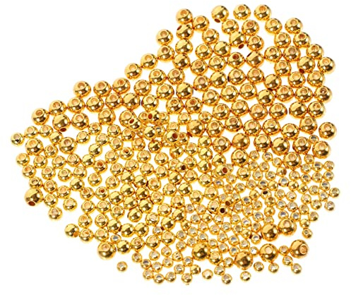 HONMEET Perline Salvanodo Oro 300 Pezzi, 3 Dimensioni, in ABS, Lisce e Portatili per Montatura Mosca, Attrezzatura Carpfishing