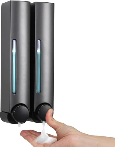 Seifenspender Wandbefestigung - Seifenspender Dusche 380ml Duschgel Spender Ohne Bohren,Spülmittelspender Waschbecken Badezimmer Duschgel Spender, für Home Hotel Badezimmer Duschspender (Grau)