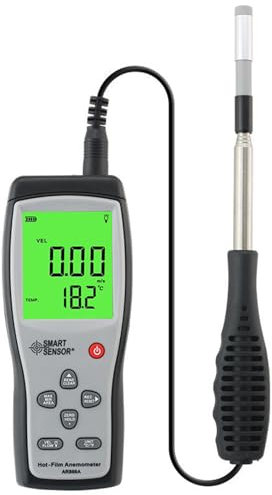 XDTKJDZ Anemómetro Térmico De Mano, Medidor De Velocidad del Flujo De Aire, Medidor De Velocidad del Viento, Pantalla LCD Grande, Velocidad del Viento De 0 a 30 M/s, para Campanas De Flujo