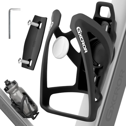 GXCROR AirTag Cage Bicycle Bottle Cage with Stealth Airtag Storage,Bike Water Bottle Holder,Water Bottle Holder for Bike,Durable,Bike Cup Holder for Most Bottle