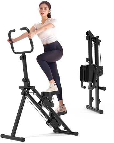 Leikefitness Trappstegare för hemmagym, vertikal klättringsmaskin för helkroppsträning, vikbar konditionsstegare med justerbart handtag och slitbanor för kvinnor och män