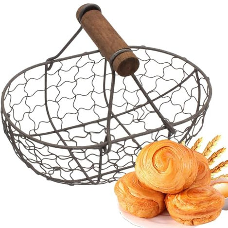 Äggkorg | fruktkorg | kycklingägg | frukt för köksbänk | picknickförvaring med bondgårdsdesign, bekvämt handtag, kan rymma 12 ägg för , matsal