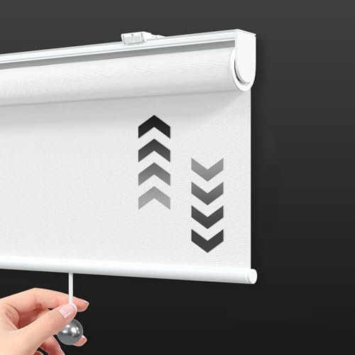 Tenda a rullo oscurante senza fili, personalizzabile, 100% blocco della luce, per casa e ufficio, design a molla con accessori, dimensioni (70 cm x 160 cm)