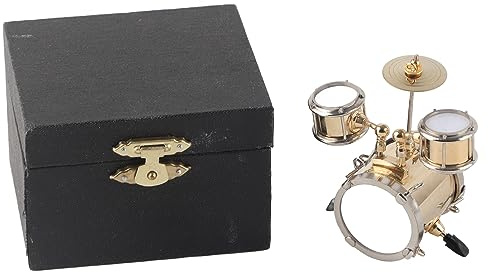 Zenithaur Musical Instrument Replica Ornament Für Office Desk Decoration, dieses detaillierte Simulate -Drum Collectible ist ein ideales Miniaturpuppenhausinstrument für