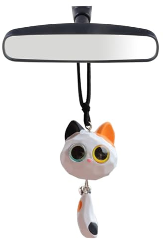 TEOZBLU Decoration Voiture Interieur, Accessoire Ornements de Voiture,Mignon Chat Chaton Decoration Voiture, Pendentif Retroviseur, Cadeaux d'anniversaire Décoration Charme, Convient à Tous Les Modèle