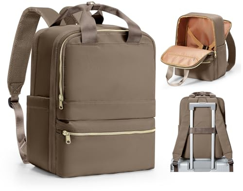 bergsalz Mochila 40x30x20 Mujer Ryanair Mochila Viaje Cabina Avion 40x30x20 Bolso Mochila Ordenador Portatil Impermeable Mujer Hombre Marrón