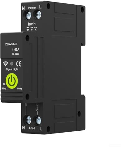 HpLive Contador de energía inteligente Tuya 63A con mando a distancia y control por voz, interruptor de circuito