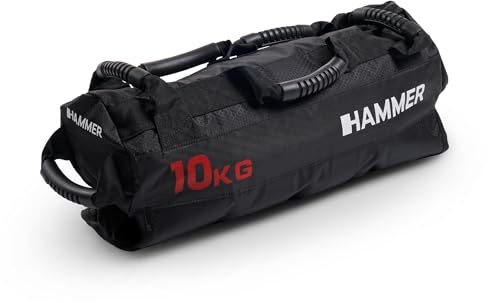 HAMMER Sandbags Competition 10 kg, für Fitness-Races & Functional-Workouts, 7 Griffe, optimale Gewichtsverteilung durch befüllbare innere Füllsäcke, doppelte Hochleistungsnähte, ungefüllt