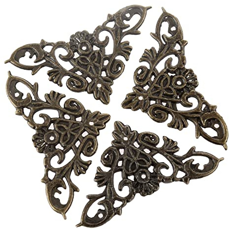dophee 4Pcs Vintage Style Floral Pattern Corner Protector Guards Decoration
