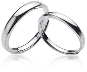 GFYWZ S925 Anillo de Pareja de Plata, Anillo de Apertura Simple Y Suave para Hombres Y Mujeres, Anillo de Moda para el Día de San ValentínUn par, Apertura regulable