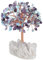 Nupuyai Amethyst&Aquamarin Kristall Baum des Lebens Edelstein Feng Shui Baum mit Bergkristall Druse Rohstein Base Glücksbaum Geldbaum Geschenk, Hochzeit, Feng Shui Deko