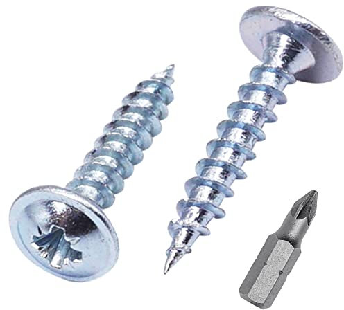 SKIR'CO (100 piezas) Tornillos de acero chapado en zinc de 3,0 x 20 mm, tornillos de metal, cabeza de oblea, Pozidriv, autorroscantes