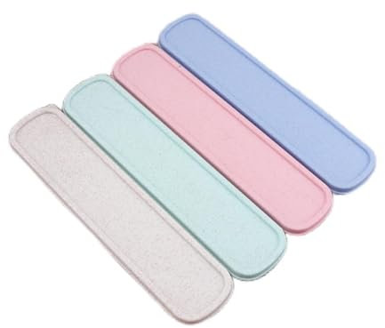 OriGlam 1pcs Portable Flatware Box Travel Tableware Storage Case Box, Utensil Case Flatware Storage for Cutlery Kit, 24 x 6 cm (Beige)