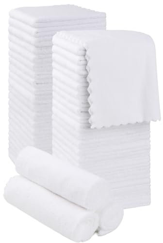 Orighty Paquete de 48 paños faciales ultra suaves de 12 x 12 pulgadas, absorbentes y de secado rápido, paños de terciopelo coral a granel, paño facial multiusos para el hogar, limpieza y deporte