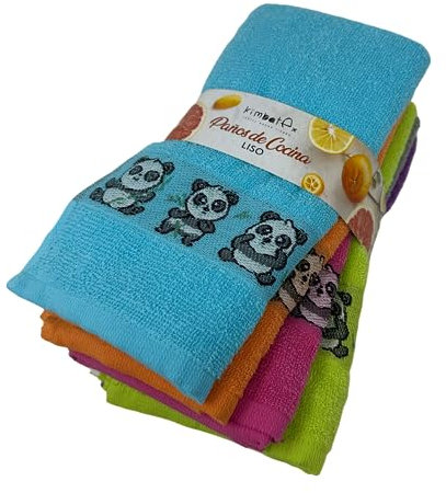 Kimbatex Paños de Cocina Rizo 100% Algodón, Trapos de Cocina, 50x50 cm Muy Absorbentes, Suaves y Resistentes (Liso, 6)