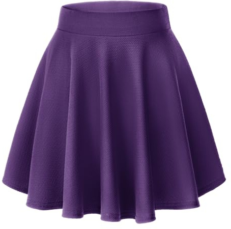 Grundläggande utsvängd stretchig kjol för kvinnor, skate-minikjolar, elegant midikjol