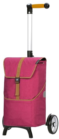 ANDERSEN Shoppingvagn – Shopper Fun Auke Rubin 46 l shopping, shoppingroller, ryggsäck, avtagbar väska, aluminium, handtag ergonomisk, lätt