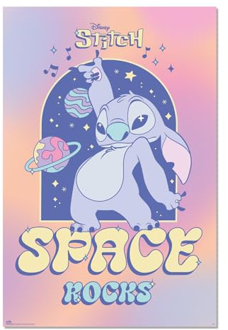 Grupo Erik: Poster Disney Stitch Space Rocks - Da Parete 61 x 91,5 cm, Carta Lucida e Incorniciabile, Lilo e Stitch