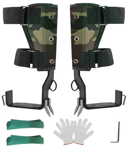 timiland Tree Climbing Spikes,Tree Climbing Gear Set,Made of manganese steel, forged by quenching, 2 Claws sharp and hard, Arborist Climbing Equipment for Tree Work,Fruit Picking,Hunting
