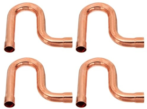 PATIKIL 3/4 Inch ID P-Trap Copper Pipe Fittings, 3 Pcs Welding Solder Sweat Connection for HVAC Refrigeration Air Conditioning Plumbing Supply