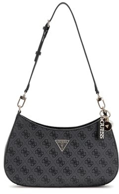 GUESS Noelle II Top Zipper Umhängetasche Handtasche Coal Logo