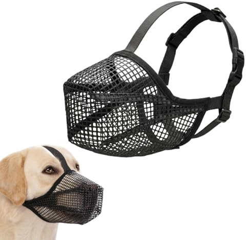 Androxeda Museruola Cane XL, Museruola Per Cani Taglia XL, Nero, 1 Pezzo, Per Addestramento, Passeggiate E Controllo Del Morso