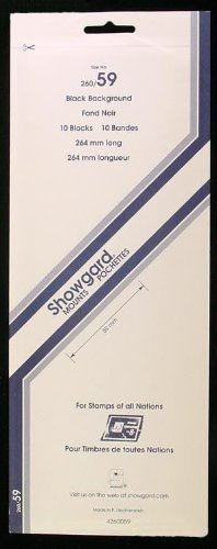 Showgard Pre-Cut Black Stamp Mounts Size 260/59