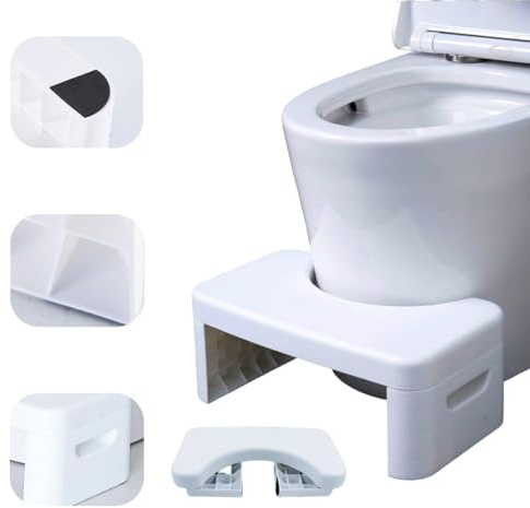 Tabouret de toilette multifonctionnel détachable, marchepied portable, adapté aux salles de bains à domicile, tabouret de toilette à la turque, pratique, compact, robuste et durable (blanc)